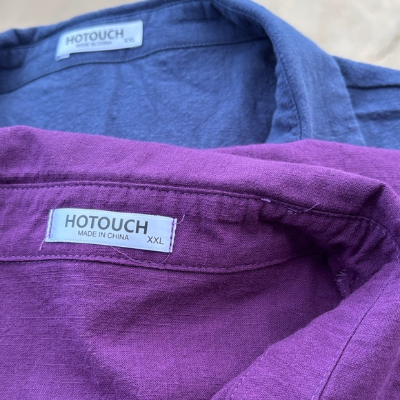 Women's Purple and Blue Button Down Shirt - Picture 13 of 13